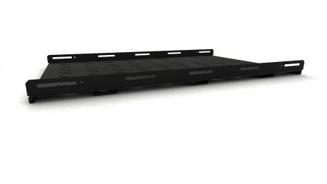 Hyperline TSH3H-850-RAL9004 Полка стационарная усиленная, глубина 850 мм, с боковым креплением, нагрузка до 100 кг, для шкафов серии TTB, TTR, 485х850мм (ШхГ), цвет черный (RAL 9004) - фото 3