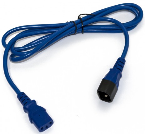 Hyperline PWC-IEC13-IEC14-1.8-BL Кабель питания монитор-компьютер IEC 320 C13 - IEC 320 C14 (3x0.75), 10A, прямая вилка, 1.8м, цвет синий (ПВС-АП-3*0,75-250-C13C14-10-1,8 ГОСТ 30851.1-2002 (МЭК 60320-1:1994))