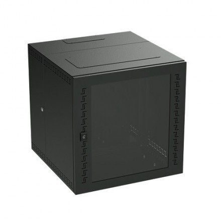 DKC / ДКС R5STI1665MTB (Заказная) Шкаф телекоммуникационный навесной, трехсекционный, 16U (800х600х650) дверь стекло, цвет черный RAL 9005
