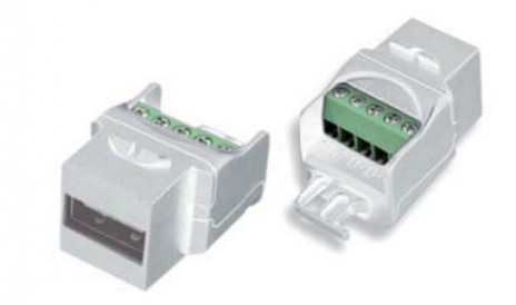 Hyperline KJ1-USB-A2-SCRW-WH Вставка формата Keystone Jack USB 2.0 (Type A) под винт, ROHS, белая - фото 2