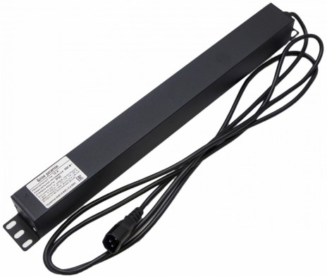 Hyperline SHE19-6IEC-S-2.5IEC Блок розеток для 19" шкафов, горизонтальный, 6 розеток IEC320 C13, выключатель с подсветкой, кабель питания 2.5м (3х1.0мм2) с вилкой IEC320 C14 10A, 250В, 482.6x44.4x44.4мм (ШхГхВ), корпус алюминий, черный - фото 2