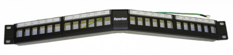Hyperline PPBL4A-19-24-SH-RM Модульная патч-панель 19", 24 порта, угловая, 1U, для экранированных и неэкранированных модулей Keystone Jack, со съемными панелями, с задним кабельным организатором (без модулей) - фото 2