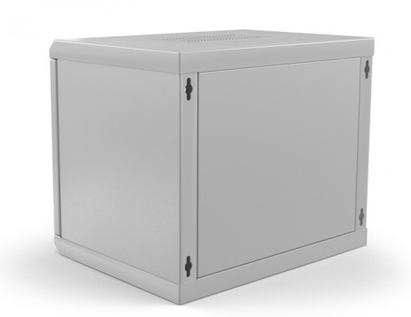 Hyperline TWL-0630-SD-RAL7035 Шкаф настенный 19-дюймовый (19"), 6U, 367x600х300мм, металлическая перфорированная дверь, несъемные стенки, 1 пара профилей, цвет серый (RAL 7035) (собранный) - фото 2