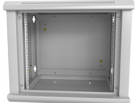 Hyperline TWL-0630-SD-RAL7035 Шкаф настенный 19-дюймовый (19"), 6U, 367x600х300мм, металлическая перфорированная дверь, несъемные стенки, 1 пара профилей, цвет серый (RAL 7035) (собранный) - фото 4
