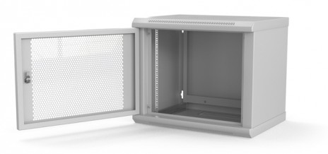 Hyperline TWL-0645-SD-RAL7035 Шкаф настенный 19-дюймовый (19"), 6U, 367x600х450мм, металлическая перфорированная дверь, несъемные стенки, 1 пара профилей, цвет серый (RAL 7035) (собранный) - фото 3