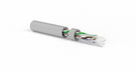Hyperline UUTP4-C6A-S23-IN-LSZH-GY (на отрез) Кабель витая пара, неэкранированный U/UTP, категория 6A, 4 пары 23 AWG, 4х2х0,58 мм, однопроволочные жилы, LSZH, нг(А)-HF, внутренний -40°C – +75°C, серый, системная гарантия 25 лет - фото 2