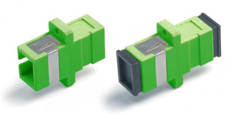 Hyperline FA-P11Z-SC/SC-N/BK-GN Оптический проходной адаптер SC-SC, SM, simplex, корпус пластиковый, зеленый, черные колпачки - фото 3