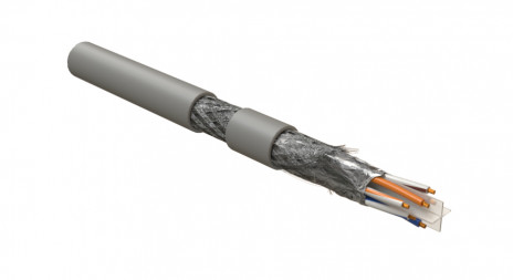 Hyperline ISFUTP4-C6-P24/19-PU-GY (500 м) Кабель для сетей Industrial Ethernet, категория 6, 4x2x24 AWG (19х0.12 мм), многопроволочные жилы (patch), SF/UTP, PU, серый