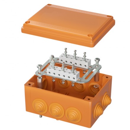 DKC / ДКС FSK41810 Коробка пластиковая FS с кабельными вводами и клеммниками, IP55, 240х190х90мм, 8р, 450V, 20A,1 0мм.кв, нерж.контакт