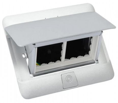 LEGRAND 654014 Выдвижной блок в стол, с комплектом для монтажа, 4 модуля, цвет алюминий, для монтажа ЭУИ