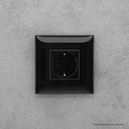 DKC / ДКС 4402003 Розетка в стену, 2P+E, с з/ш, "Черный квадрат", Avanti - фото 5