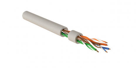 Hyperline IUUTP4-C5E-S24/1-FRPVC-GY (500 м) Кабель для сетей Industrial Ethernet, категория 5e, 4x2x24 AWG, однопроволочные жилы (solid), U/UTP, PVC, серый