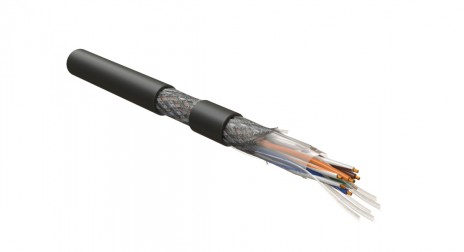 Hyperline ISUTP4-C5E-P26/30-PVC-BK (500 м) Кабель для сетей Industrial Ethernet, категория 5e, 4x2x26 AWG, многопроволочные жилы (patch), S/UTP, PVC, черный