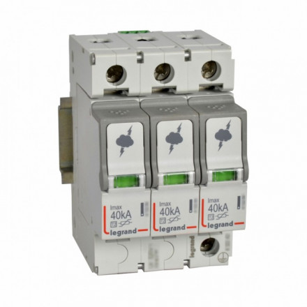 LEGRAND 412232 Устройство защиты от импульсных перенапряжений T2 40KA 3P 440V с сигнальным контактом