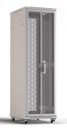 Hyperline TTR-2261-DD-RAL7035 Шкаф напольный 19-дюймовый, 22U, 1166x600х1000 мм (ВхШхГ), передняя и задняя распашные перфорированные двери (75%), ручка с замком, цвет серый (RAL 7035) (разобранный)