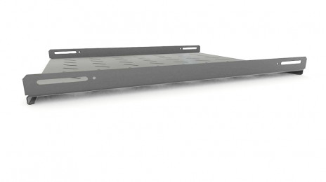 Hyperline TSH3L-650-RAL7035 Полка стационарная, глубина 650 мм, с боковым креплением, нагрузка до 20 кг, для шкафов серии TTB, TTR, 485х650мм (ШхГ), цвет серый (RAL 7035) - фото 2