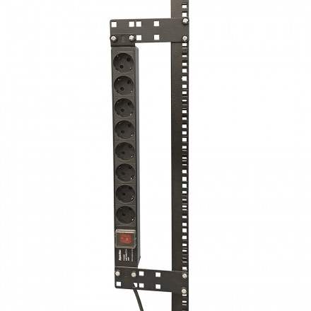 Hyperline PMV1-RAL9005 Кронштейн для крепления 19 дюймового и вертикального оборудования сбоку стоек (2 шт. в комплекте) - фото 6
