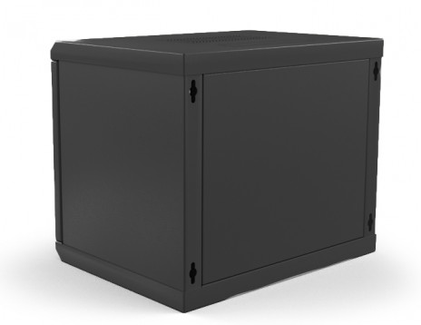 Hyperline TWL-0645-SD-RAL9004 Шкаф настенный 19-дюймовый (19"), 6U, 367x600х450мм, металлическая перфорированная дверь, несъемные стенки, 1 пара профилей, цвет черный (RAL 9004) (собранный) - фото 3