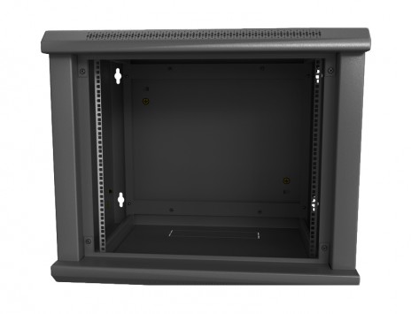 Hyperline TWL-0645-SD-RAL9004 Шкаф настенный 19-дюймовый (19"), 6U, 367x600х450мм, металлическая перфорированная дверь, несъемные стенки, 1 пара профилей, цвет черный (RAL 9004) (собранный) - фото 4