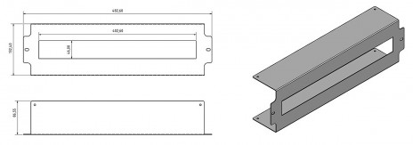 Hyperline BPB19-PS-3U-RAL9005 Панель с DIN-рейкой с регулируемой глубиной установки, 19", 3U, 22 места, цвет черный (RAL 9005) - фото 9