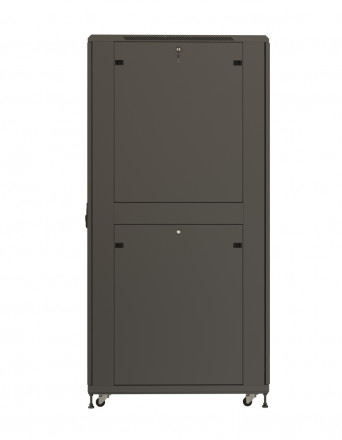 Hyperline TTR-3261-DD-RAL9005 Шкаф напольный 19-дюймовый, 32U, 1610x600х1000 мм (ВхШхГ), передняя и задняя распашные перфорированные двери (75%), ручка с замком, цвет черный (RAL 9005) (разобранный) - фото 2
