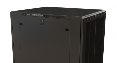 Hyperline TTR-3261-DD-RAL9005 Шкаф напольный 19-дюймовый, 32U, 1610x600х1000 мм (ВхШхГ), передняя и задняя распашные перфорированные двери (75%), ручка с замком, цвет черный (RAL 9005) (разобранный) - фото 4