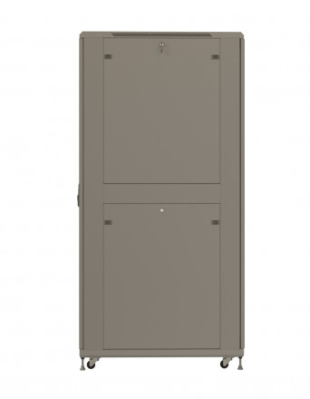 Hyperline TTR-3268-DD-RAL7035 Шкаф напольный 19-дюймовый, 32U, 1610x600х800 мм (ВхШхГ), передняя и задняя распашные перфорированные двери (75%), ручка с замком, цвет серый (RAL 7035) (разобранный) - фото 2