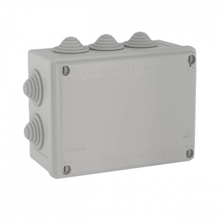 DKC / ДКС 54000 Коробка ответвительная с кабельными вводами, номинально 150х110х70мм, 10 вводов, max ф25мм, пластик, IP55, RAL 7035