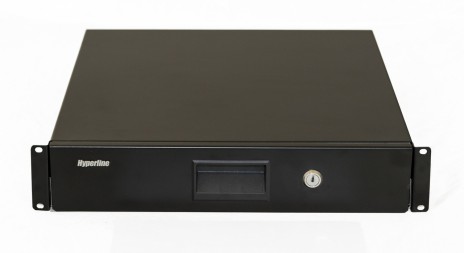 Hyperline TDR3-2U-460-RAL9004 Полка (ящик) для документов с замком, 2U, 88х483х460мм (ВхШхГ), цвет черный (RAL 9004)