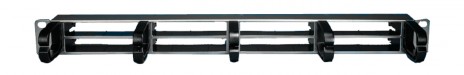 Hyperline PPTR-19-8CU-RNG-STL Патч-панель 19" для претерминированных медных и оптических кассет, 8 слотов под кассеты, 1U, с 5 пластиковыми кольцами для горизонтальной прокладки кабеля
