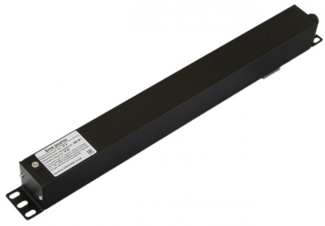 Hyperline SHE19-8IEC-S-CB Блок розеток для 19" шкафов, горизонтальный, 8 розеток IEC320 C13, выключатель в подсветкой, без кабеля питания, клеммная колодка 16A, 250В, 482.6x44.4x44.4мм (ШхГхВ), корпус алюминий, черный - фото 2