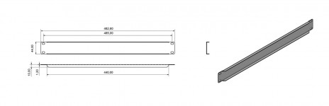 Hyperline BPV-1-RAL9005 Фальш-панель на 1U, цвет черный (RAL 9005) - фото 2