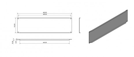 Hyperline BPV-3-RAL7035 Фальш-панель на 3U, цвет серый (RAL 7035) - фото 2