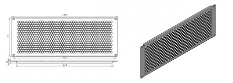 Hyperline BPD-4-RAL9005 Фальш-панель перфорированная на 4U, цвет черный (RAL 9005) - фото 5