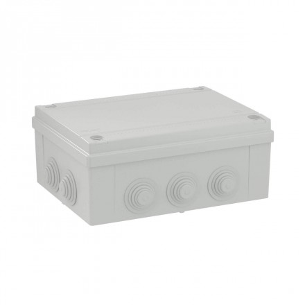 DKC / ДКС 54300 Коробка ответвительная с кабельными вводами, номинально 300x220х120мм, 10 вводов, max ф40мм, пластик, IP55, RAL 7035