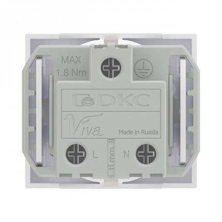 DKC / ДКС 45005 Розетка 2К+3, со шторками, 16А, 250В, белый RAL 9010, 2М, VIVA - фото 3