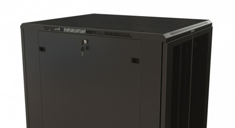 Hyperline TTR-3761-DD-RAL9005 Шкаф напольный 19-дюймовый, 37U, 1833x600х1000 мм (ВхШхГ), передняя и задняя распашные перфорированные двери (75%), ручка с замком, цвет черный (RAL 9005) (разобранный) - фото 4
