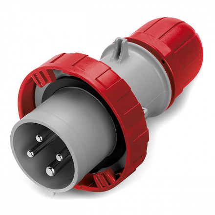 DKC / ДКС DIS2181636P (Заказная) Вилка кабельная прямая, безвинтовой зажим, 16A, 3P+E, IP67, для сечения кабеля 1,0-2,5мм2, 400В, цвет красный