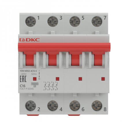 DKC / ДКС MD63-4B13-10 (Заказная) Выключатель автоматический модульный YON MD63-4B13-10 10kA - фото 2
