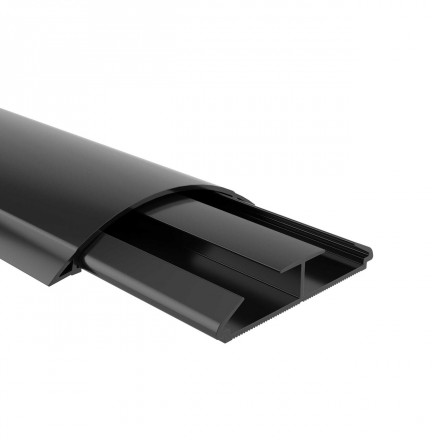 DKC / ДКС 01033 In-Liner Front CSP-F 50x12.0мм Напольный кабель-канал 2-секционный, 1 перегородка, ПВХ, не распространяет горение, цвет черный (цена за 1 метр) - фото 2