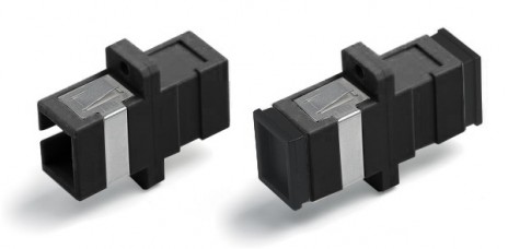 Hyperline FA-P01Z-SC/SC-N/BK-BK Оптический проходной адаптер SC-SC, MM, simplex, корпус пластиковый, черный, черные колпачки