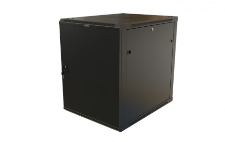 Hyperline TWB-1568-SR-RAL9004 Шкаф настенный 19-дюймовый (19"), 15U, 775x600х800мм, металлическая передняя дверь с замком, две боковые панели, цвет черный (RAL 9004) (разобранный) - фото 2