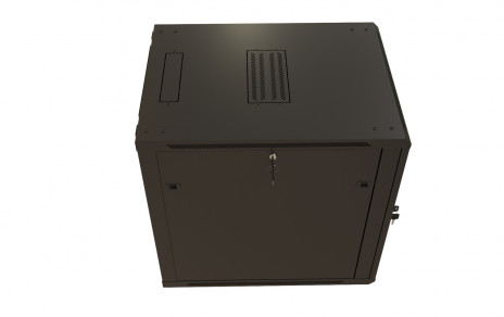 Hyperline TWB-2268-SR-RAL9004 Шкаф настенный 19-дюймовый (19"), 22U, 1086x600х800мм, металлическая передняя дверь с замком, две боковые панели, цвет черный (RAL 9004) (разобранный) - фото 4