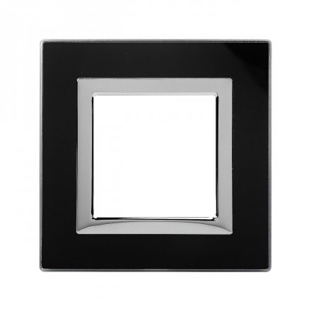 DKC / ДКС 4402822 Рамка из натурального стекла, черная, 2 модуля, Avanti