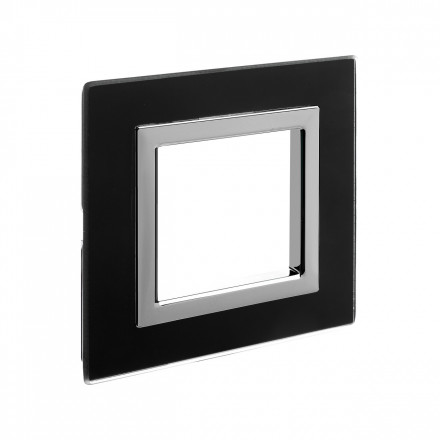 DKC / ДКС 4402822 Рамка из натурального стекла, черная, 2 модуля, Avanti - фото 2