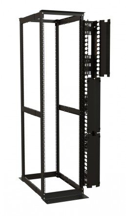 Hyperline CMF-OR-32U-150x106-C-RAL9005 Вертикальный кабельный организатор 32U для стоек ORK2A, ORL1, ширина 150мм, объединение в ряды, высота пальцев 106мм с крышками, черный - фото 9