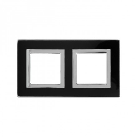 DKC / ДКС 4402824 Рамка из натурального стекла, черная, 4 модуля, Avanti