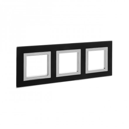 DKC / ДКС 4402826 Рамка из натурального стекла, черная, 6 модулей, Avanti - фото 2