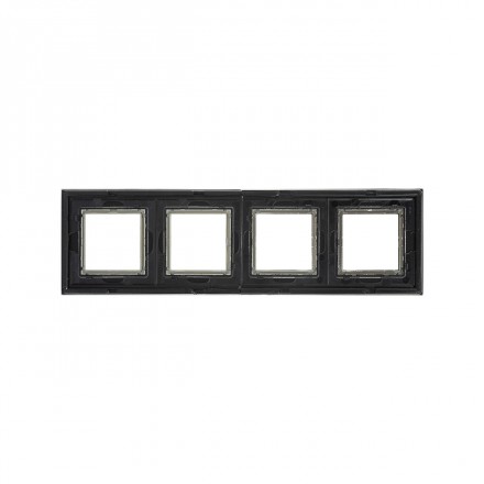 DKC / ДКС 4402828 Рамка из натурального стекла, черная, 8 модулей, Avanti - фото 3