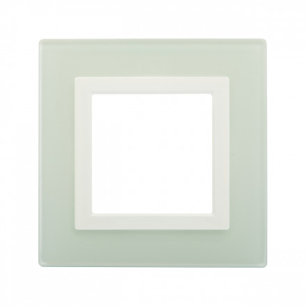 DKC / ДКС 4406822 Рамка из натурального стекла, светло-зеленая, 2 модуля, Avanti